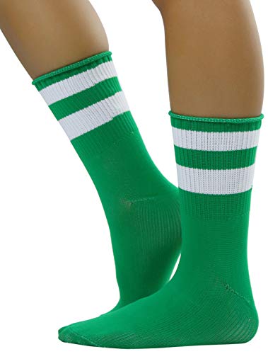 Image of ToBeInStyle Women's Acrylic Ankle Hi With Double Stripe Top Crew Fun Athletic Socks