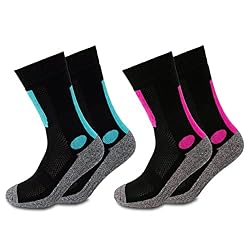 Occulto calze donna trekking 2 paia (modello: Gerlinde) 1 Paia Blu | 1 Paia Rosa 35-38