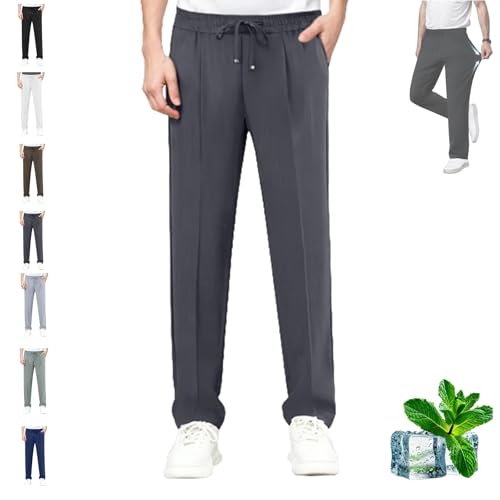 Nonmaze Airflexion Pants, Pull On Ice Silk Stretch Smart Casual Pants Mens Pants Lightweight Breathable Loose Men's Hiking