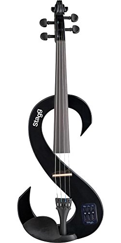 Stagg Evn 4/4 Bk Silent Violin Set With Case - Black #TOP14