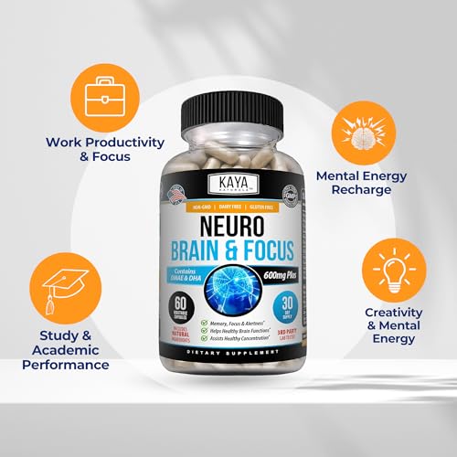 Kaya Naturals - Neuro Brain for Memory & Focus - Nootropic Energy Capsule - Nootropic Brain Support Supplement - Focus & Concentration & Learning Accuracy - Cognitive Function - 60 Count - Image 5