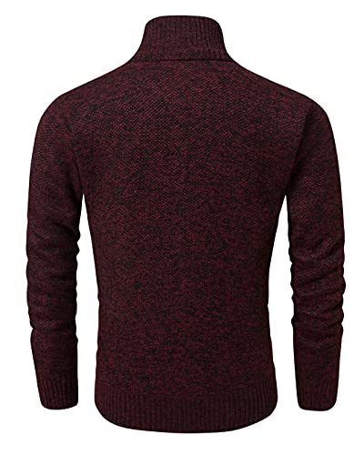 Image of Vcansion Men's Classic Cardigan Sweaters Stand Collar Slim Fit Casual Knitted Sweater