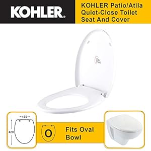 Kohler Patio/Atila 10614IN-0 Quiet-Close Plastic Toilet Seat And Cover (White)