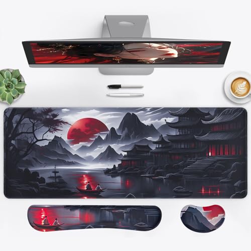 3-in-1 Large Gaming Mouse Pad, Anime Mouse Pad & Keyboard...