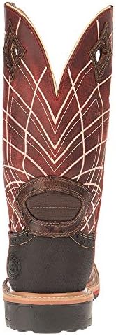 Justin Boots Mens Hybred Rust Ostrich Print 12 Top Work Boot 13 EE Brown | Image 3