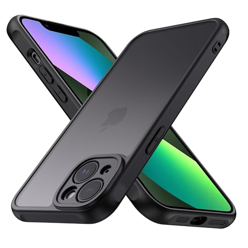Yisica Coque Mat pour iPhone 13, Coque de Protection Antichoc Translucide pour iPhone 13 (Noir)