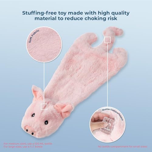 Image of Best Pet Supplies Squeaky Dog Toys with Soft Durable Fabric for Small, Medium and Large Pets Interactive Toy for Indoor Play, Supports Active Biting and Play - Pig, Medium