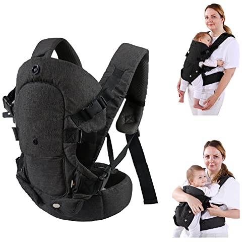 Image of Ergonomic Baby Bjorn Carrier Adjustable 4-in-1 Baby Wraps Carrier Cozy and Lightweight Toddler Carriers for Newborn, Infant (Black)