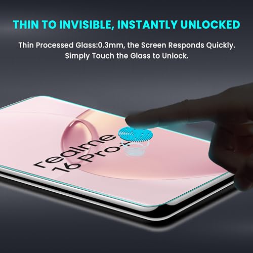 Image of FIRST MART Tempered Glass for Realme 16 Pro Plus With UV Installation Kit | Military-Grade Gorilla Screen Protector and Cable Guard | Edge to Edge Coverage | Crystal Clear