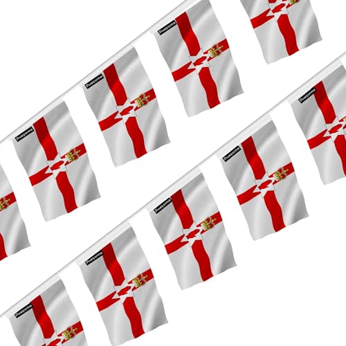 Guirlande drapeau Irlande du Nord 14x21cm de 20 pièces pour fête