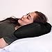 Cushie Pillows Microbead Squishy Travel Neck Pillow for Airplane Travel Pillow, Flexible Travel Airplane Pillow Comfortable 13.5 x 10 inches Rectangle Pillow - Black
