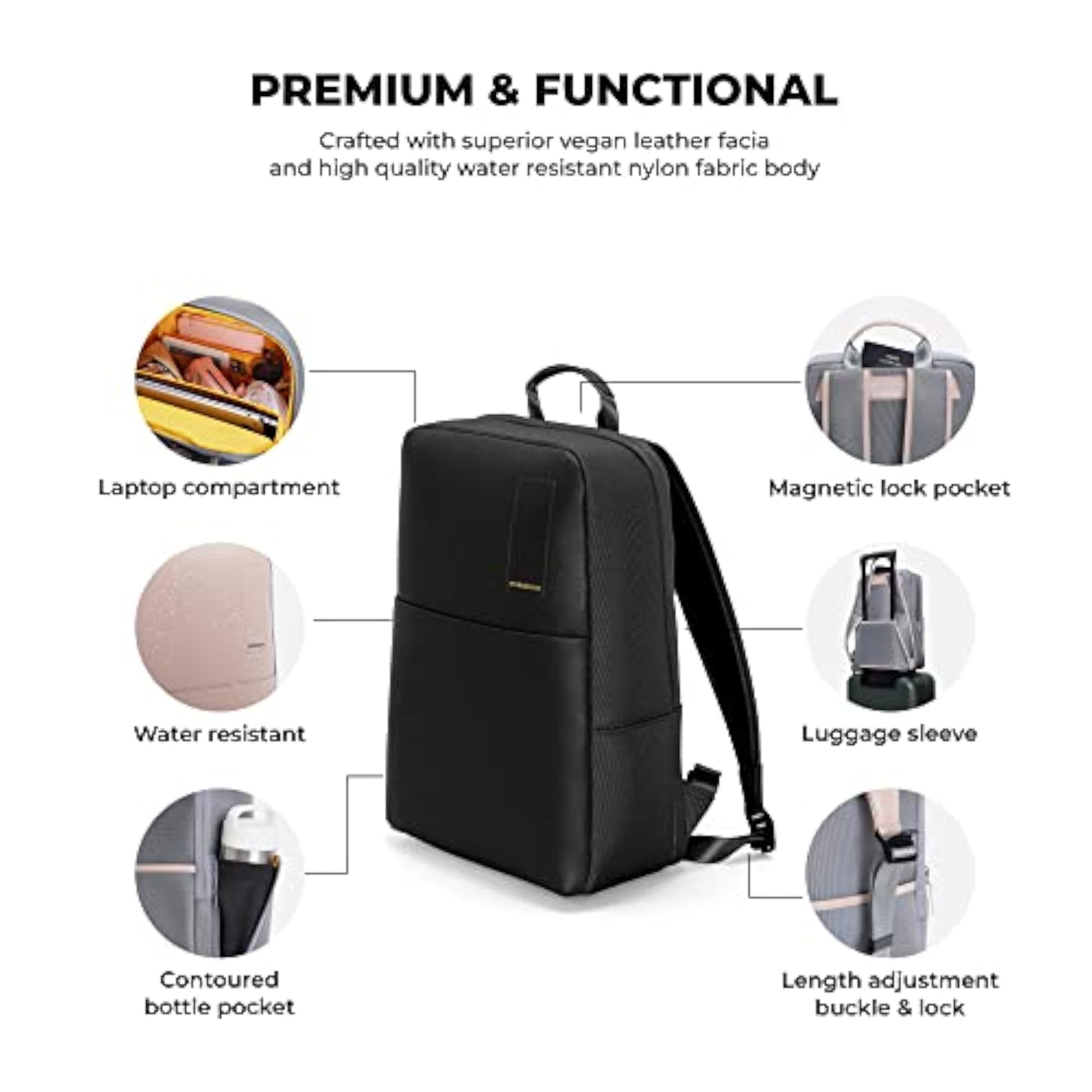 The Backpack 16L Premium Nylon 15" Unisex Laptop Backpack