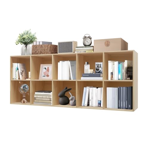 10-Cube Wooden Storage Organizer Bookcase