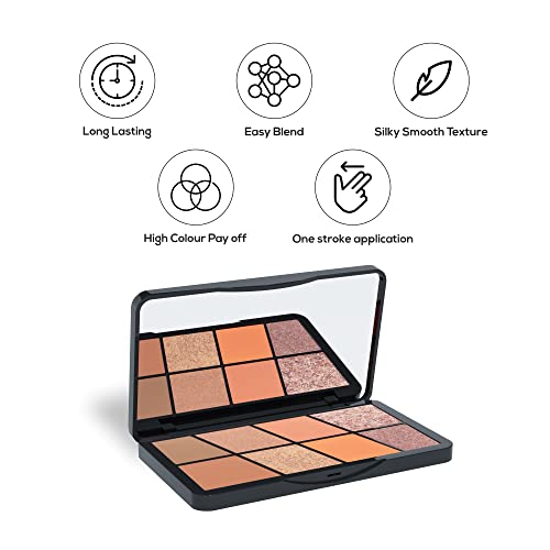 Image of RENEE Eyeshadow Palette, Long Lasting, High Pigmented Multicolor Eye Makeup with Mattes & Shimmers, Nude Hour 16gm