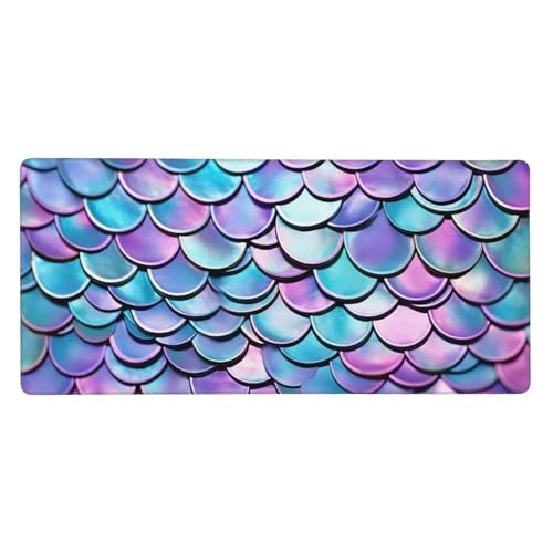 Grand tapis de souris de bureau aquarelle sirène pour le travail à la maison