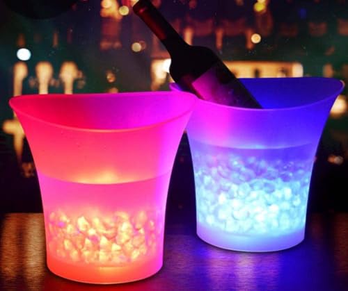 Bdit Accesorios - Cubo de hielo con caja y luz, cubo de hielo de 5 l, elegante porta hielo con música, ideal para playa y eventos especiales