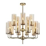 Lustre classique en verre + fer, longueur de la tige 20 + 30 cm (longueur réglable), ce qui donne à ce lustre traditionnel un look vintage élégant