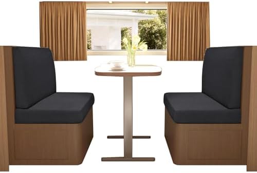 Stretchable RV Dinette Cushion Covers, Anti-Slip Sofa Bed Slipcover with Straps, Beige RV Couch and Seat Covers for Loveseat and Camper Furniture