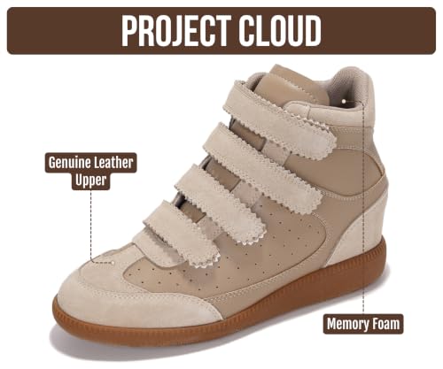 Image of Project Cloud Wedge Sneakers for Women - Memory Foam Insole Womens Sneakers - Lightweight & Hi Top Womens Shoes - Stylish Spring Shoes for Women 2026 (Marant)