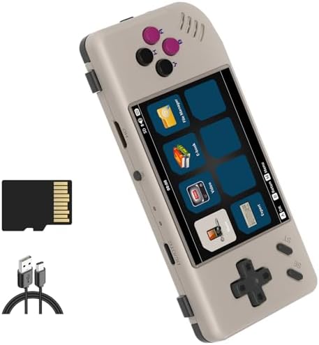 Doriteney RG28XX Retro Video Handheld Game Console Linux OS Game Player 64G TF Card 5500+ Games 3100mAh Battery Compatible with Bluetooth and WIFI(Gray)