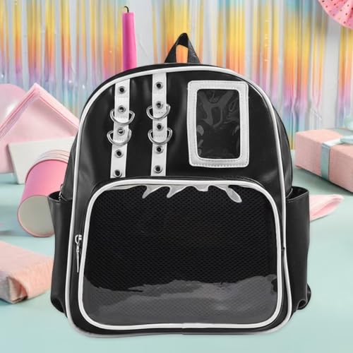 Mini mochila ita con bolsillo transparente para pines y diseño comodo de bolso de hombro 4