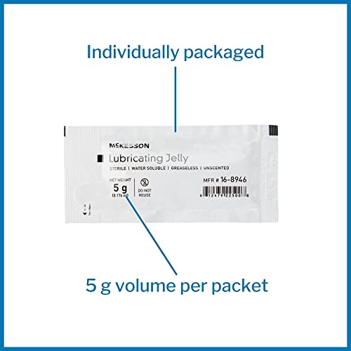 McKesson Lubricating Jelly, 5 g [864 Count] Water Based Non-Sticky Lube, Water Soluble Lubricant Gel - for Surgical, Medical, Personal – Sterile Individual Packets, Box of 6 - Thumbnail 4