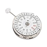 Uhrwerk mit Doppelkalender und drei Zeigern, hohe und zuverlässige Qualität.