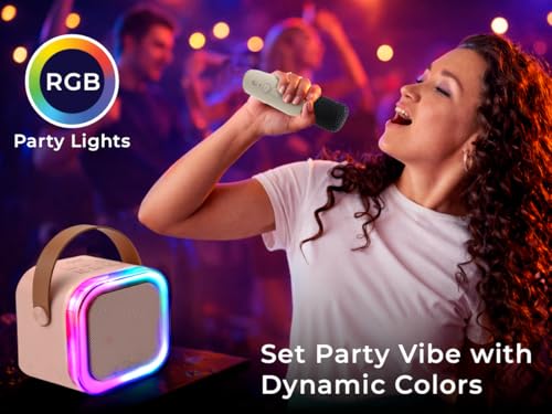 Image of iGear Melody Rechargeable Bluetooth Portable Karaoke Machine for Kids Adults, RGB LED Lights, 1500mAh Battery, Musical Toys for Boys, Girls and Adults