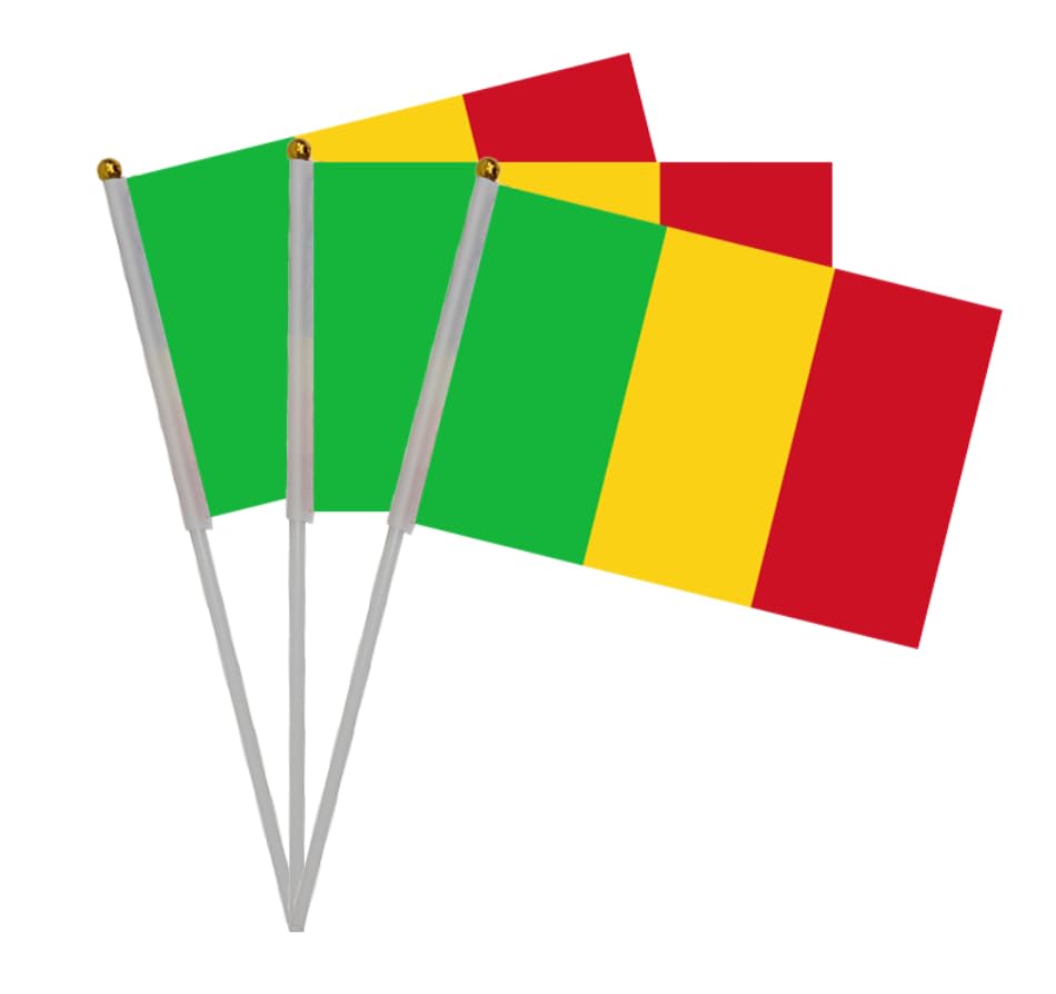 Lot de 20 Mini-Drapeaux Portables à Manivelle et Fanions Mali