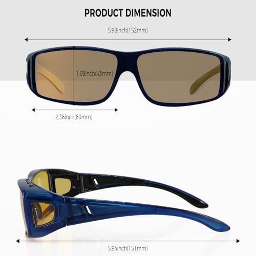 Image of Night Driving Glasses for Men Women Fit Over Sunglasses Anti Glare Polarized HD Night Vision Glasses