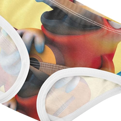 Girls Underwear Toddler 2t Cotton Panties for Girl Florals Kids Undies Briefs Cheerful Cartoon Parrot Yellow4