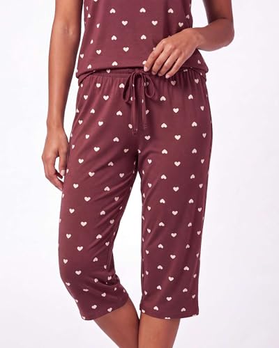 Image of 2 Pack Women's Pajama Sets 2 Piece Tank Top Capri Pants PJs Sleepwear Cute