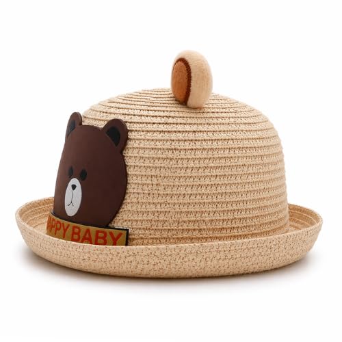 Image of VRITRAZ Baby Boy's and Girl's Kids Children Cute Printed Cartoon Gift Summer Fancy Dress Straw Fasion Hat Cap 1