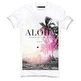 Moderner Schnitt DEPARTED Herren T-Shirt mit Print/Aufdruck 3767-020 - New fit Größe M, White