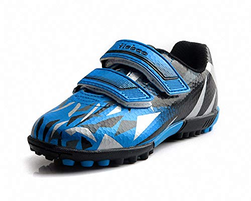 T&B Boys Indoor Soccer Shoes Girls Football Futsal Shoes Black/Blue C76516-Lan-28-11US