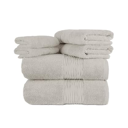Leona Premium Towels. Leona Badetücher und Handtücher Set. badehandtuch groß 70x140cm badetuch & handtuch 50x100 cm Qualität 550 gr/m2 . 100% Baumwolle mit Oeko-tex zertifizierung (creme)