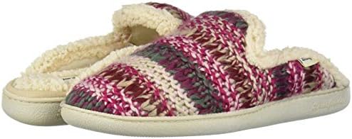 Dearfoams Women's Multicolor Textured Knit Suff with Wide Widths Slipper, Cabernet, Small Wide Wide US | Image 5