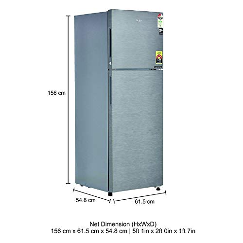 Image of Haier 258 L 3 Star ( 2019 ) Frost Free Double Door Refrigerator(HEF-25TDS, Dazzle Steel /Brushline silver, Convertible)