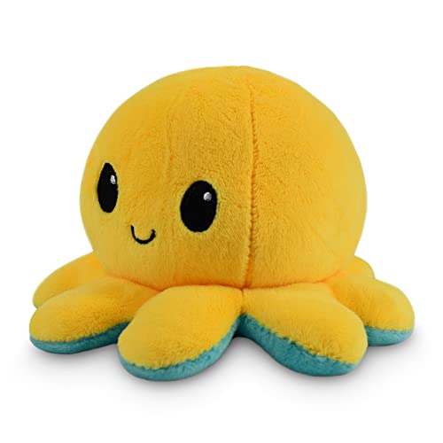 Image of TeeTurtle Reversible Octopus Plushie 4-Inch Starry Eyes Two-Sided Flip Plush Toy with Embroidered Details - Cute Mini Collectible Plush for Kids, Teens, and Adults