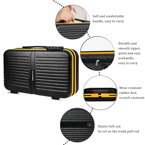 Image of VALMORE Valmore AeroVault 13 Hardshell Laptop Bag for 13-Inch MacBook, Polycarbonate Hard Case with Lock, Premium Cushioned Interior, Trolley Sleeve