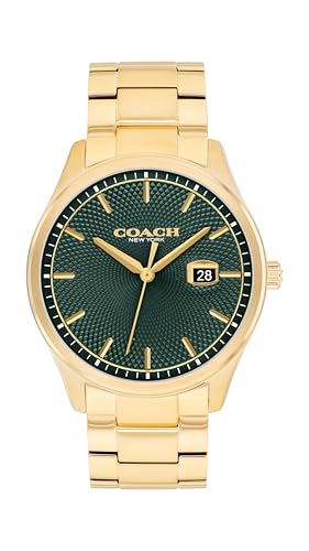 Image of COACH Men's Oliver 3H Quartz Watch, 41mm Case Size, Stainless Steel Bracelet, Date Display, Classic for Every Day - Gift for Him