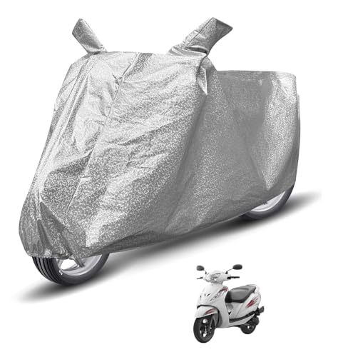 Image of Auto Hub Waterproof Scooty Cover Compatible with TVS Wego Dustproof, UV Protection Two Wheeler Scooty Wego Cover - Metallic Silver