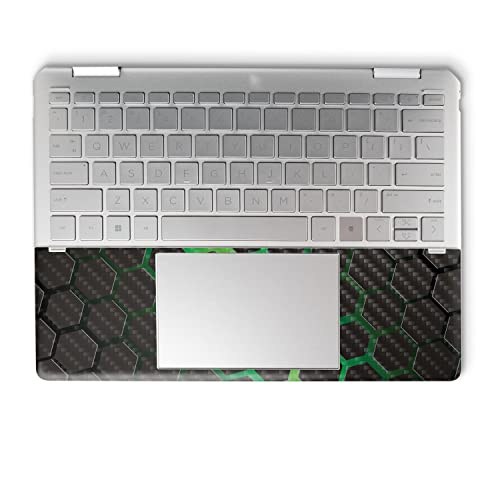 Image of MightySkins Carbon Fiber Skin Compatible with HP Spectre x360 14 inch (2022) Full Wrap Kit - Green Hex | Protective, Durable Textured Carbon Fiber Finish | Easy to Apply | Made in The USA