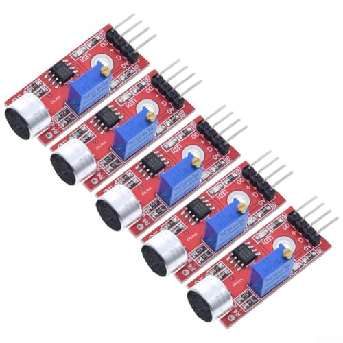 Zilimontt KY-037 Lot de 5 modules de capteur sonore à sensibilité réglable pour Arduino, robotique et micro, faible bruit 5 V électronique
