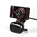 Produktbild KKmoon - Webcam S10, USB 2.0, hochauflösend / HD, 16 MPixel, mit integriertem Mikrofon (10 m), 3 LEDs, Auflösung 640 x 480, schwenkbar, für Skype, Laptop, Desktop-PC, TV - schwarz + rot NOIR+ROUGE