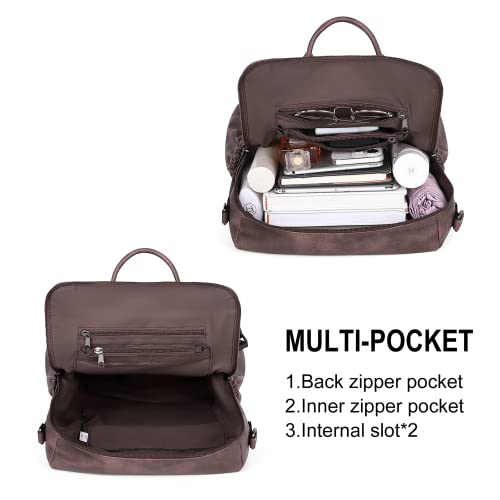 Image of CLUCI Backpack Purse for Women Leather Fashion Designer Travel Ladies Shoulder Bags with Wristlet