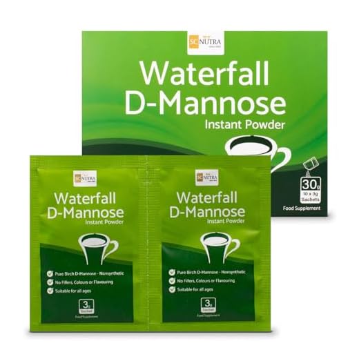 Waterfall D-Mannose - Bolsas de polvo instantáneo (10 x 3 g), alivio de cistitis y infección urinaria SC Nutra
