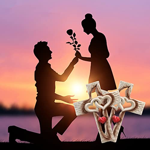 Oooct Carved Cross, Cross Wall Decor, Resin Love Cross, Never Separates Love Cross, Great Christian Gift, Wall Art Gift, Home Living Room Decor 6.88×5.23 Inches #TOP3