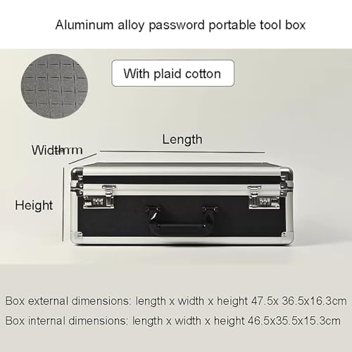 Valigetta argentata in lega di alluminio - Scatola portaoggetti di grande capacità per bagagli, documenti e orologi - Interno morbido, ferramenta resistente, 26 x 14 x 7 pollici - Organizer da viaggio