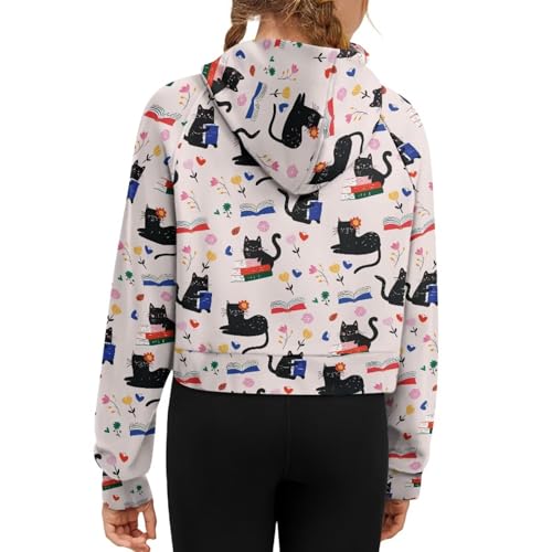 Girls Zipper Hoodie Climbing Long Sleeve Half Zip Sweatshirt Lightweight Cozy Crop Sweatshirt Casual Fall Tops2